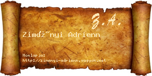 Zimányi Adrienn névjegykártya